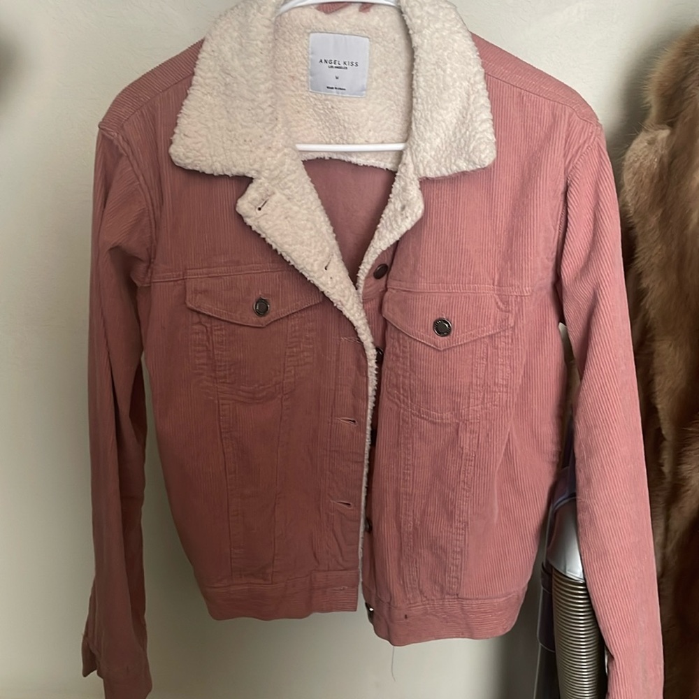 Pink Suede Jean Jacket